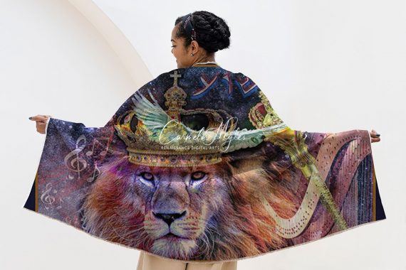 The Lion of Judah Prayer Shawl and Throw Sherpa Blanket - Carmela Myles