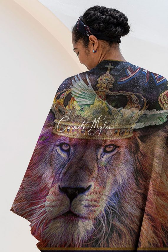 The Lion of Judah Prayer Shawl and Throw Sherpa Blanket - Carmela Myles