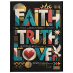 Faith, Truth and Love Prayer and Throw Blanket